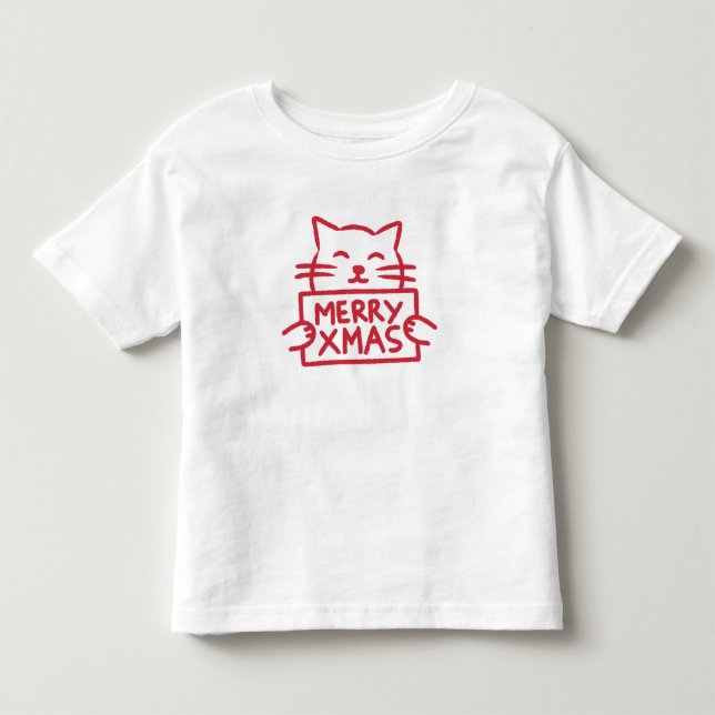 Camiseta De Bebé Gato Lindo Feliz Navidad (Anverso)