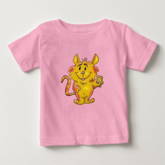 Camiseta De Bebé Gato lindo, simpático en la tabla (Anverso)