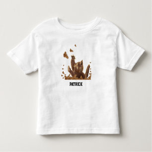 Camiseta De Bebé Gato marrón y mariposas nocturnas personalizadas
