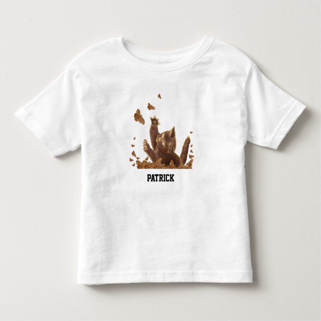Camiseta De Bebé Gato marrón y mariposas nocturnas personalizadas (Anverso)