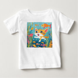 Camiseta De Bebé Gato nadador