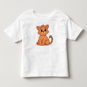 Camiseta De Bebé Gato naranja estilo caricatura