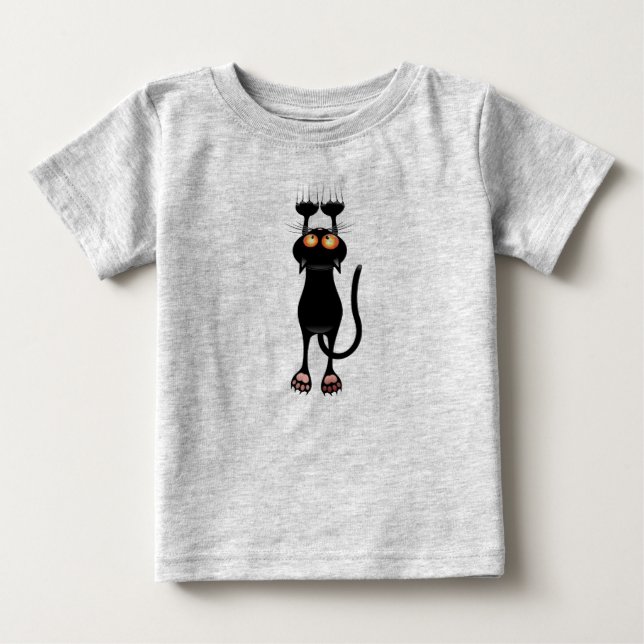 Camiseta De Bebé Gato negro (Anverso)