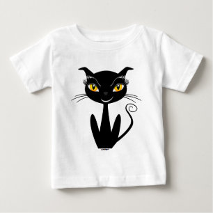 Camiseta De Bebé Gato negro caprichoso