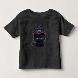 Camiseta De Bebé Gato negro chiflado de Halloween