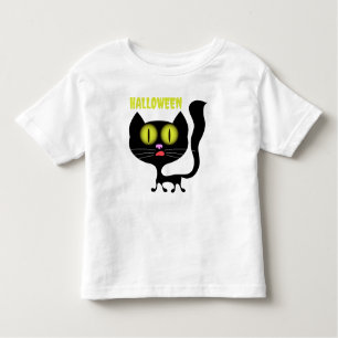 Camiseta De Bebé Gato negro chillón de Halloween