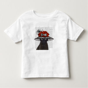 Camiseta De Bebé Gato negro con fabuloso Gorra