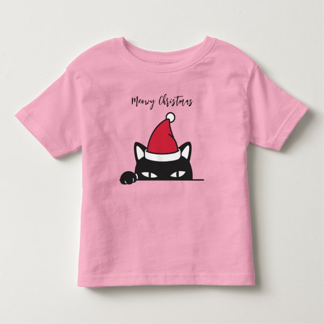 Camiseta De Bebé Gato negro de Navidades divertidos (Anverso)