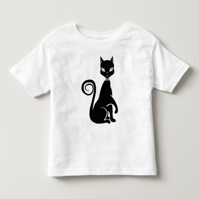 Camiseta De Bebé Gato negro elegante (Anverso)
