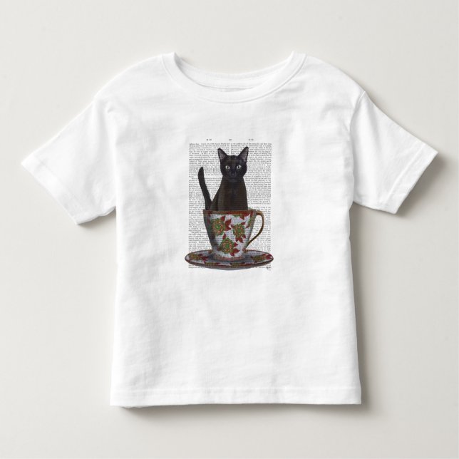 Camiseta De Bebé Gato negro en la televisión (Anverso)