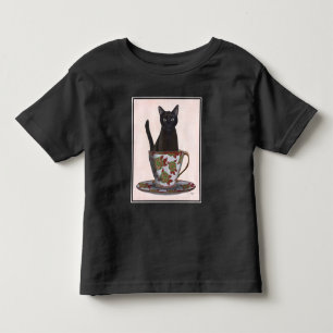 Camiseta De Bebé Gato negro en la televisión