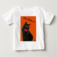 Gato negro Feliz Halloween T-Shirt Baby/Infant