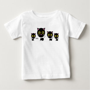 Camiseta De Bebé Gato negro geométrico