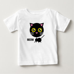 Camiseta De Bebé Gato negro geométrico