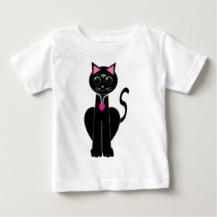 Camiseta De Bebé Gato negro lindo