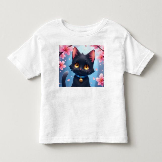 Camiseta De Bebé Gato negro lindo (Anverso)