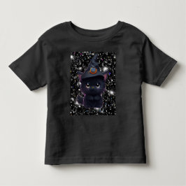 Camiseta De Bebé Gato negro lindo y caprichoso de Halloween