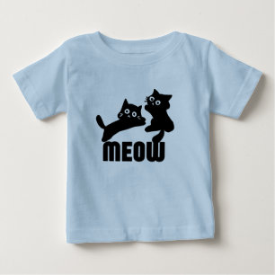 Camiseta De Bebé gato negro, miau