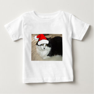 Camiseta De Bebé Gato negro y blanco de pelo largo
