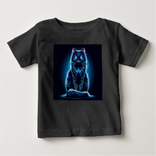 Camiseta De Bebé Gato neón fondo vívido-97948