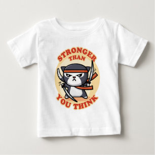 Camiseta De Bebé Gato Ninja   Más Fuerte De Lo Que Cree.