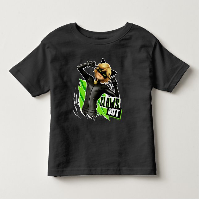 Camiseta De Bebé Gato Noir | Garras Fuera Gráfico (Anverso)