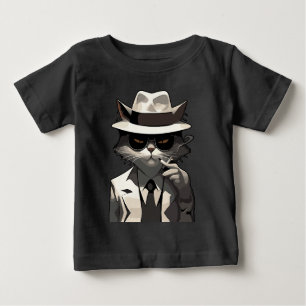 Camiseta De Bebé Gato Noir Genial: Felino Suave y Misterioso