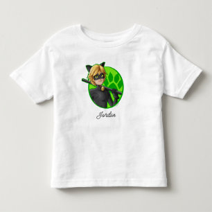 Camiseta De Bebé Gato Noir Insignia Verde