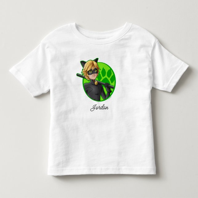 Camiseta De Bebé Gato Noir Insignia Verde (Anverso)