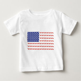 Camiseta De Bebé Gato patriótico/Estados Unidos
