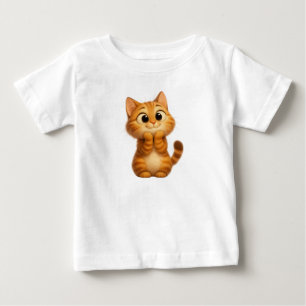 Camiseta De Bebé Gato Personalizado, Naranja Tabby Cat