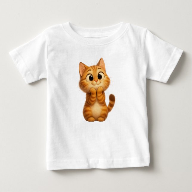 Camiseta De Bebé Gato Personalizado, Naranja Tabby Cat (Anverso)
