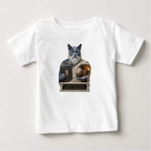 Camiseta De Bebé Gato Plato Azul Ruso