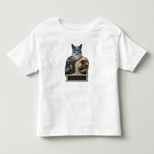 Camiseta De Bebé Gato Plato Azul Ruso (Anverso)