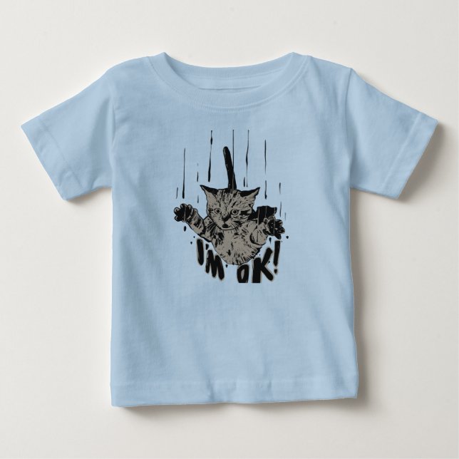 Camiseta De Bebé Gato que se cae estoy bien (Anverso)