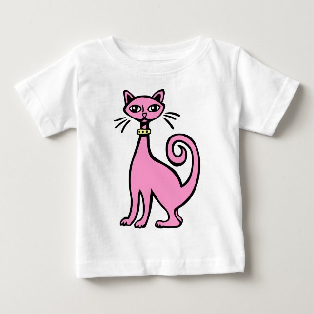 Camiseta De Bebé Gato retro - Bebé (diseños F&B) - Personalizado (Anverso)