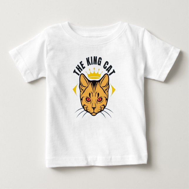 Camiseta De Bebé Gato Rey: Diseño majestuoso de la elegancia felina (Anverso)