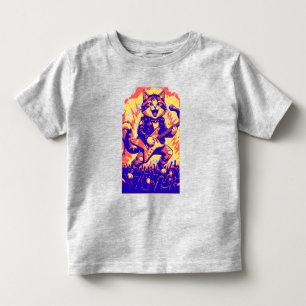 Camiseta De Bebé Gato Rockstar Electrizante Tocando Guitarra