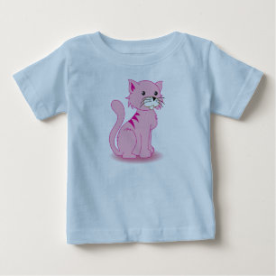 Camiseta De Bebé Gato rosa fantasía
