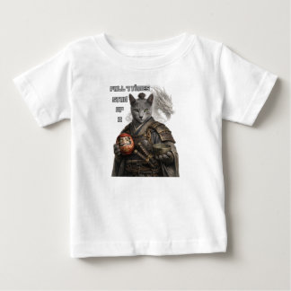 Camiseta De Bebé Gato Samurái Azul Ruso