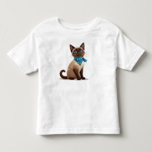 Camiseta De Bebé Gato siamés de dibujos animados adorable