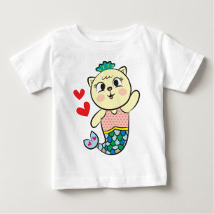 Camiseta De Bebé Gato sirena