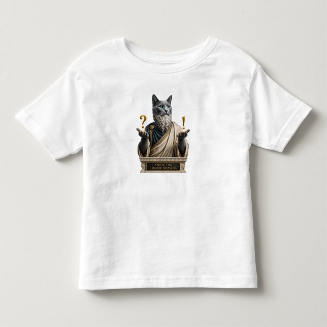 Camiseta De Bebé Gato Socrates Azul Ruso (Anverso)