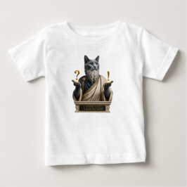 Camiseta De Bebé Gato Socrates Azul Ruso
