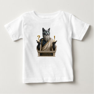 Camiseta De Bebé Gato Socrates Azul Ruso