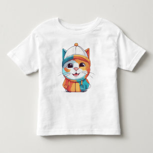 Camiseta De Bebé Gato Sonriente con Sombrero-78190
