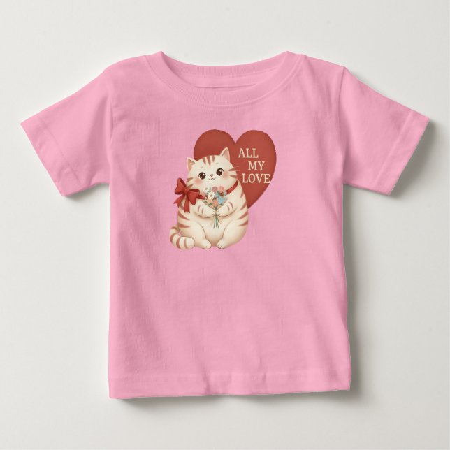 Camiseta De Bebé Gato Tabby de Todo Mi Amor (Anverso)