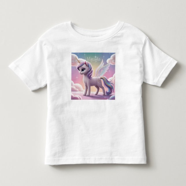 Camiseta De Bebé Gato Unicornio Arcoíris Personalizado (Anverso)