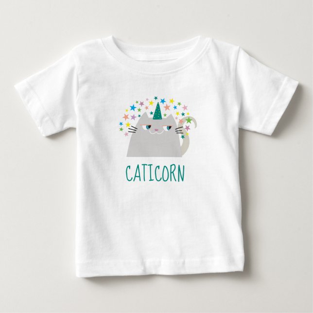 Camiseta De Bebé Gato Unicornio Lindo (Anverso)