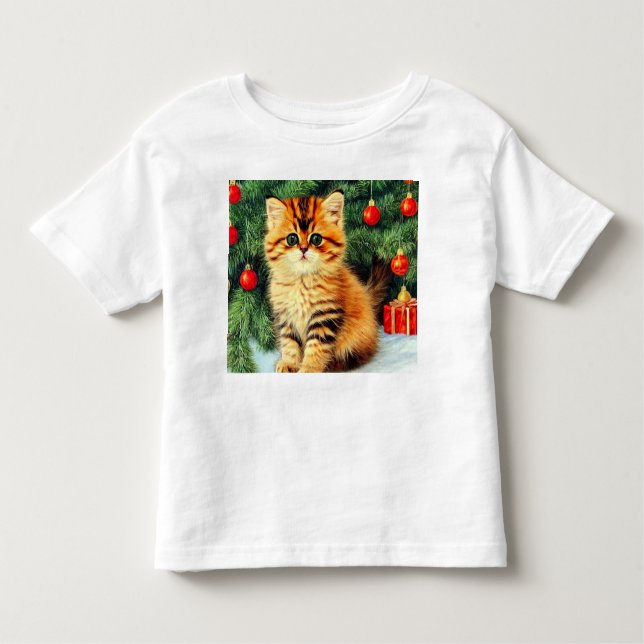 Camiseta De Bebé Gato vintage de Navidad (Anverso)